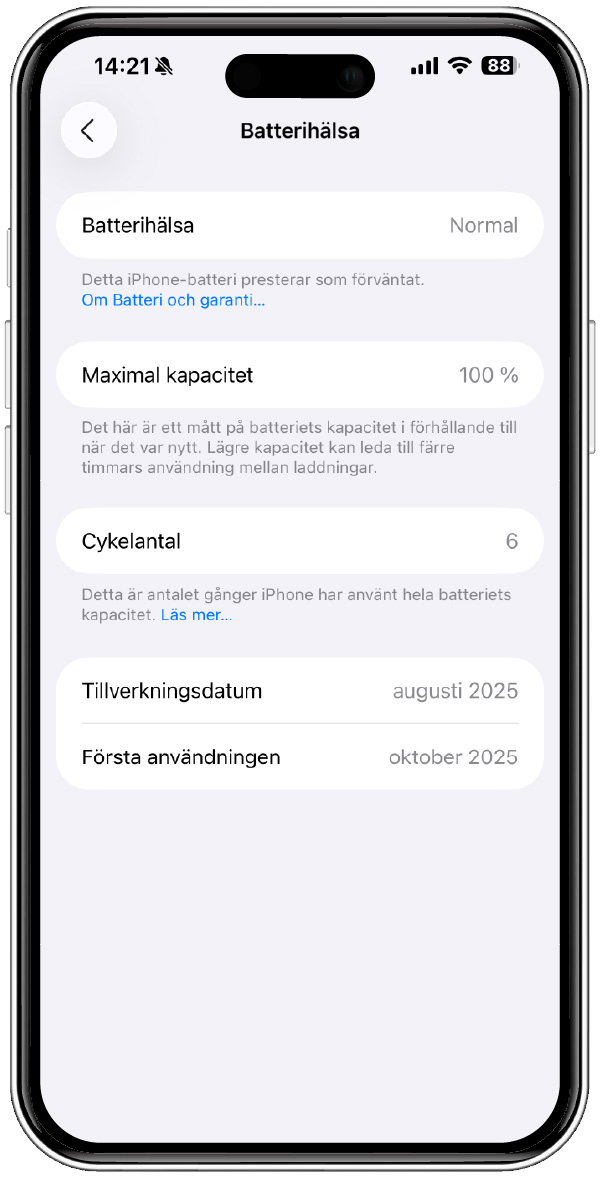 iPhone batterivarning