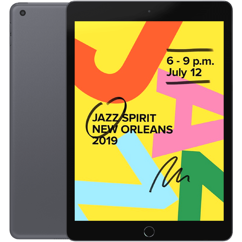 Apple iPad 10,2 7:e gen (2019) Space Grey WiFi 128 GB Klass B (Refurbished)