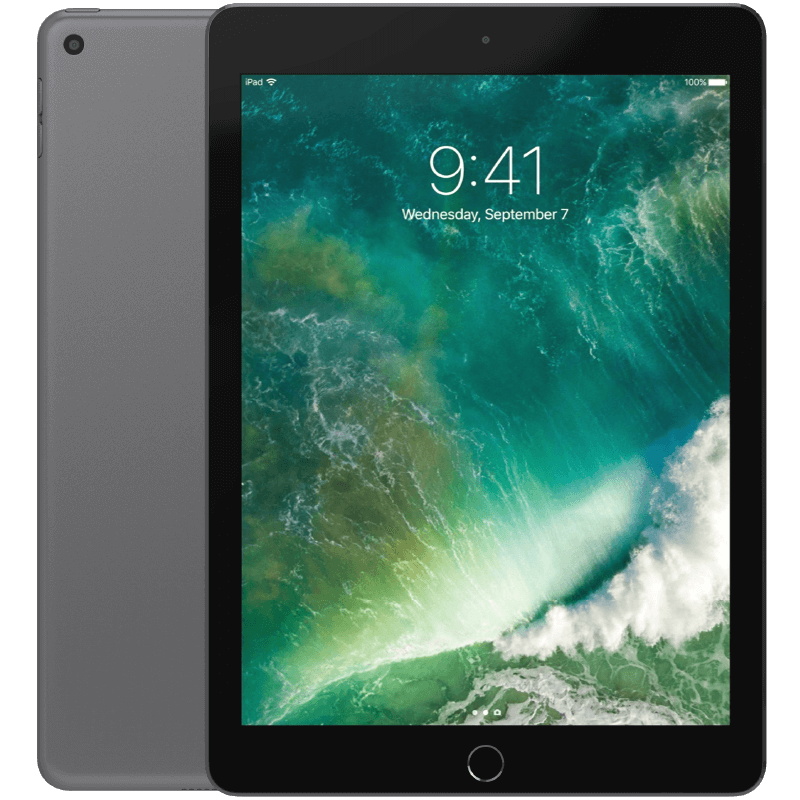 Apple iPad 9,7 5:e gen (2017) Space grey 32 GB WIFI Klass A (Refurbished)